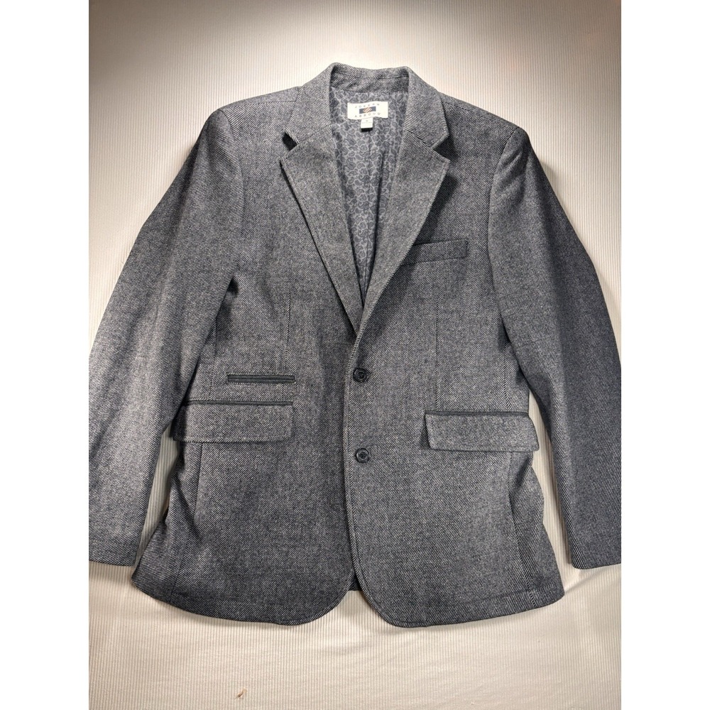 Joseph Abboud Men's Sport Coat Blazer Gray Wool Blend Herringbone Small EUC